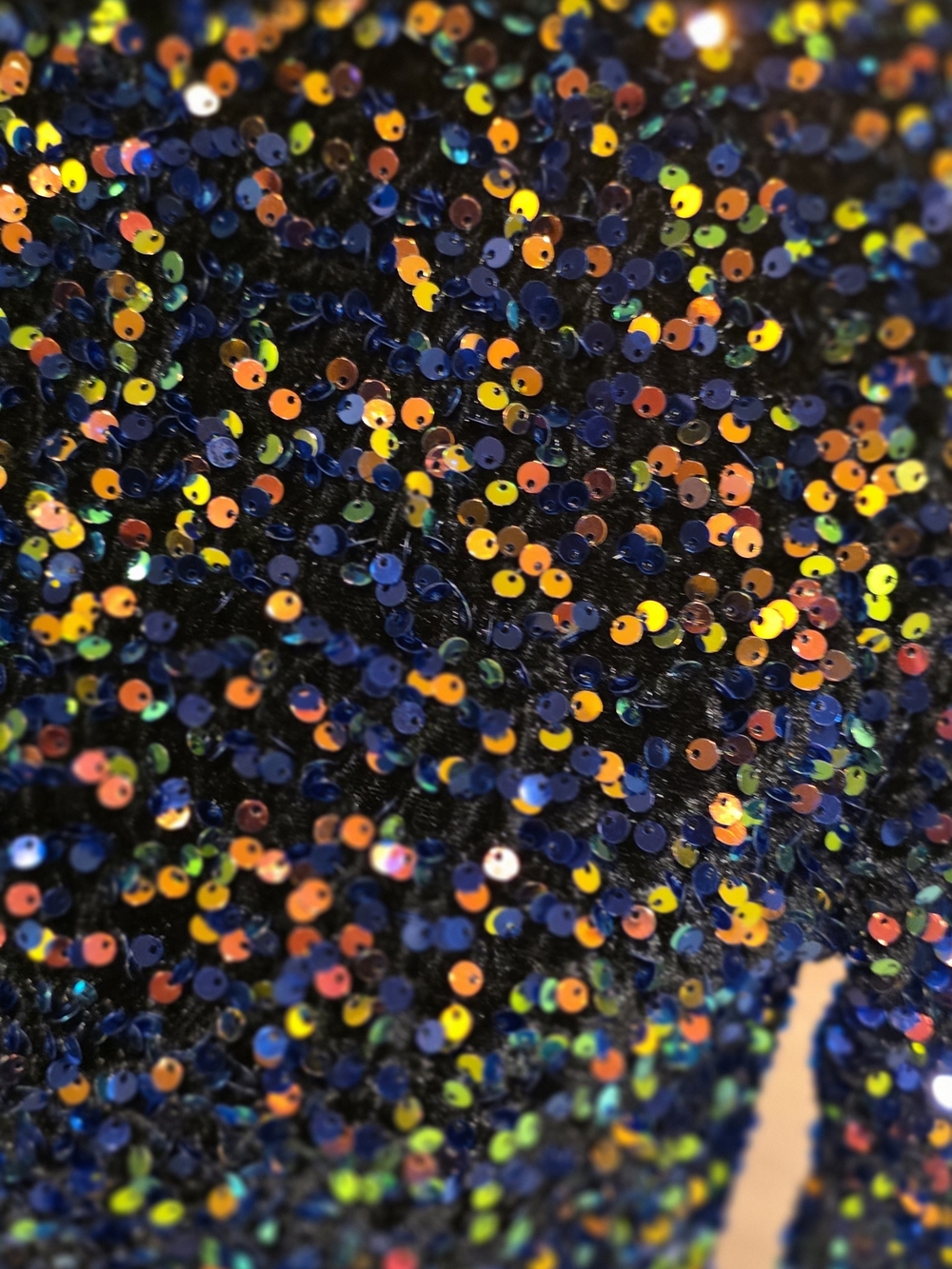 Black Multicolor Sequin Long Sleeve Mini Dress - Picture 6 of 15